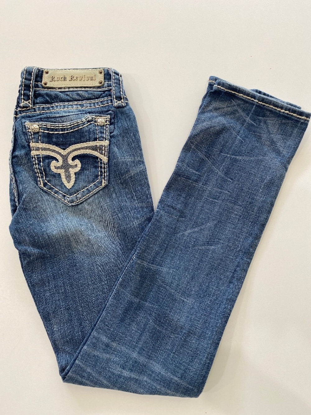 Rock Revival size 25 Zoey straight denim blue jeans